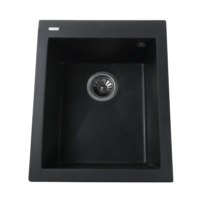 Гранітна мийка Globus Lux LAMA 410х500-А0001, чорний металік